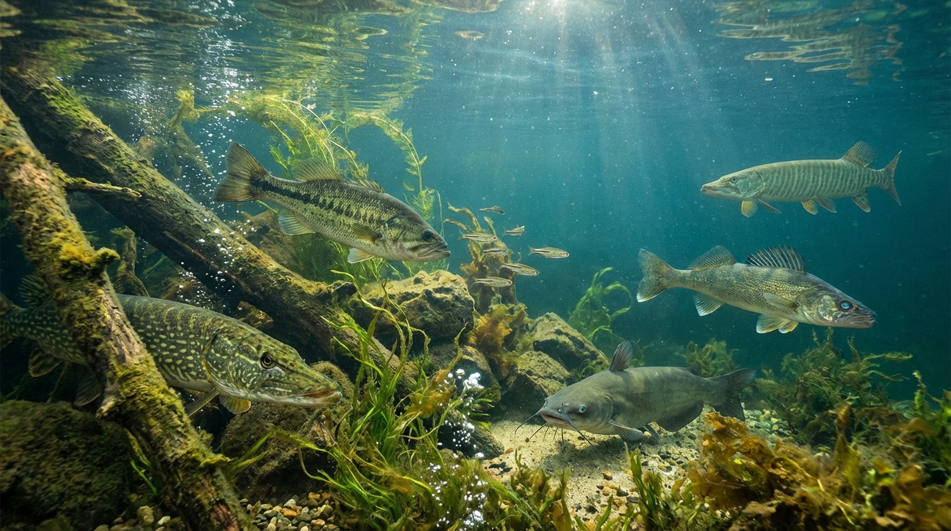 découvrez le guide complet des carnassiers d'eau douce : identification, habitat, techniques de pêche et conseils pour capturer ces poissons prédateurs avec succès.